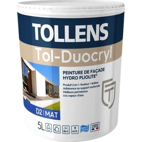 Peinture professionnelle TOLLENS Tol Duocryl Facade Choix de couleur: Blanc - Conditionnement: 5 Litres