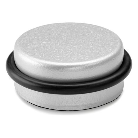 Fermaporta adesivo in plastica-metallo decorato cromo opaco Ø4,6x1,8cm INOFIX