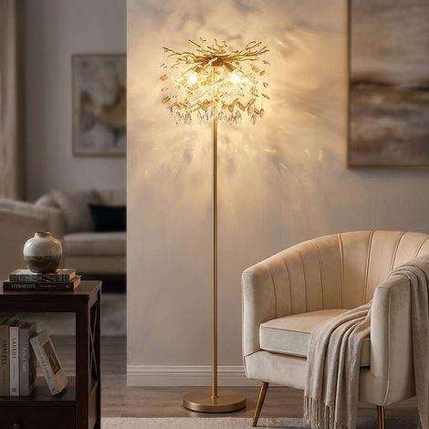 Lampadaire Lampadaire Salon Bras flexible Or Métal H 155 cm