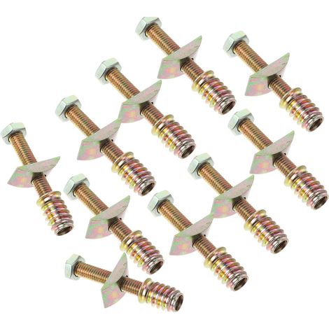 10 Pièces Connecteur de Lit à Vis M8x60 en Fer Rondelle Demi-Lune, Solution Complète pour Assemblage et Réparation de Cadre de Lit Double (1/5)