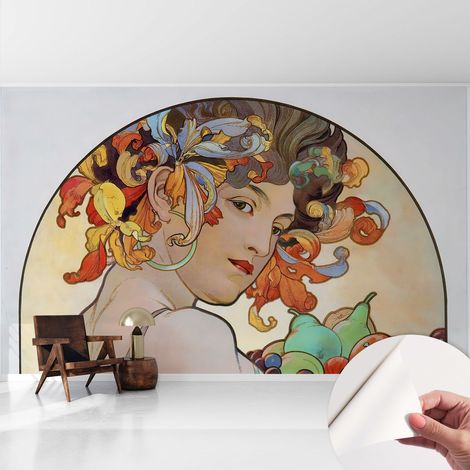 Papier peint autocollant avec imprimé décoratif pour salon et chambre à coucher Installation facile Art nouveau coloré 416x254 cm (1/5)