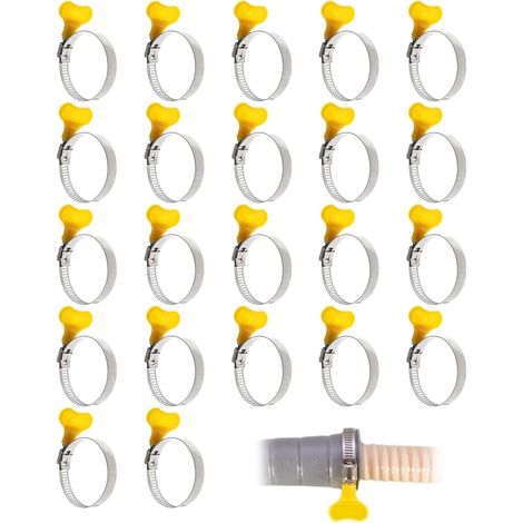 22-teiliges Schlauchschellen-Set aus Edelstahl, 25-38 mm, verstellbare Schlauchschellen, geeignet für Schläuche (1/5)