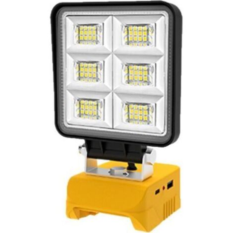 Lampe de travail LED rechargeable 48W, 5200 lm, portable, pour ateliers, camping, réparations automobiles et chantiers de construction (batterie non incluse).