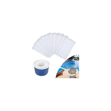 Chaussette Skimmer Piscine, élastique Pool Skimmer Socks, Chaussette Filtres en Tissu Nylon Élastique réutilisables,Chaussettes d'écumeur de Piscine Perfect Peuvent Emprisonner Pollen,Feuilles,Cheveux (1/4)