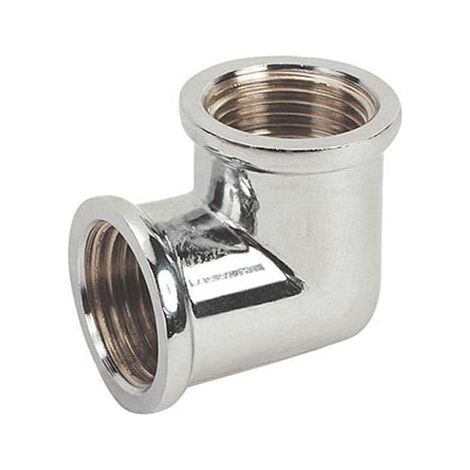 GOMITO FF OTTONE CROMATO 90 GEBO - 1/2F- 5 pezzi