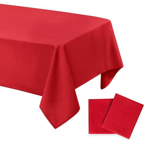 Tischdecke Rot 140x280cm abwaschbar fleckschützend 2 Stück