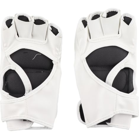 Gants de boxe demi-doigts, gants de frappe paumes ouvertes, gants de combat, de kickboxing et de sparring pour hommes et femmes, entraînement de boxe, blancs (1/5)