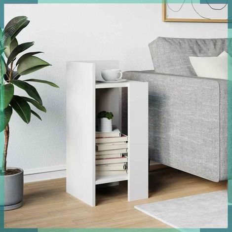 Table d'appoint - 858542 - blanc - 2 étagères - 25,5x27x60 cm (1/5)