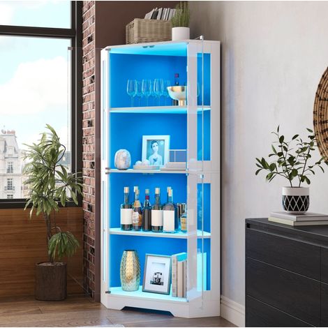 Mobile cucina vetrina con LED MDF 40x40x165 cm OKMYHOME (1/5)