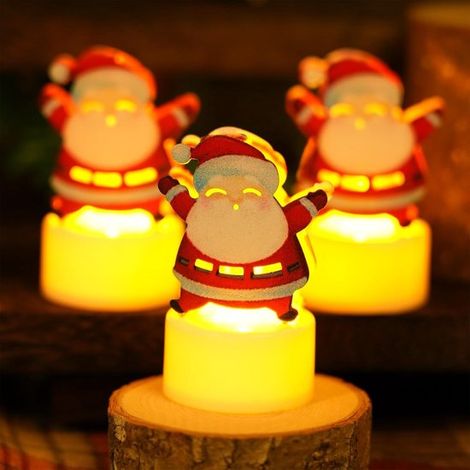 Set di decorazioni natalizie con 6 lumini a batteria che creano imitazioni senza fiamma di lumini e sono adatti per l'uso in casa (1/5)