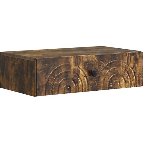Wall-Mounted Side Table Smoked Oak 59 x 34.5 x 17 cm vidaXL