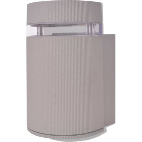 Applique murale extérieure demi-cylindrique Aluminium Gris