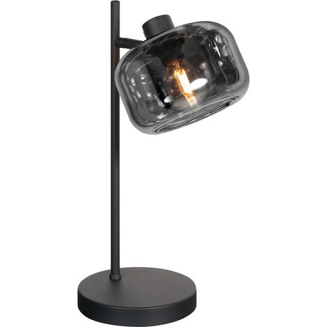 Mexlite - tischlampe - Tenebris - schwarz - glas metall - Ø 15cm