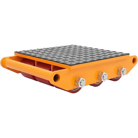 Chariot de manutention de machines industrielles Futchoy 15T/33069lbs 9 rouleaux en PU patins de déplacement robustes (1/5)