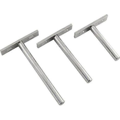 Lot de 4 supports d'étagère pliables de 7,6 cm (3 po) pour étagère murale flottante invisible, avec vis en forme de T pour charges lourdes.