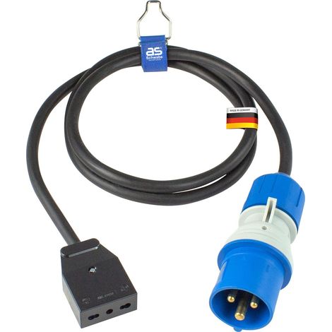 as - Schwabe CEE Cavo adattatore caravan, standard italiano 1,5 m - 230 V / 16 A / 3 poli - presa italiana tipo L (16 A) & CEE spina 3 poli - IP44 - Made in Germany I 360488 (1/3)