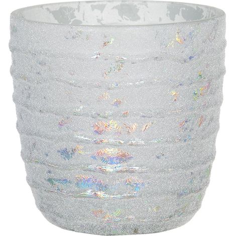 Photophore Porte-Bougie Chauffe-Plat en Verre Blanc Ø 10 x 10 cm pour Décoration Table - PANGIVO (1/2)