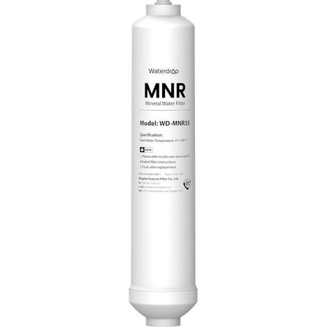 Waterdrop Reminéralisation Inline Filtre à Eau, 1/4” Quick Connect Post Filtre pour RO Osmose Inverse Système de Filtration, Restauration Minéraux Essentiels, WD-MNR35 (1) (1/5)