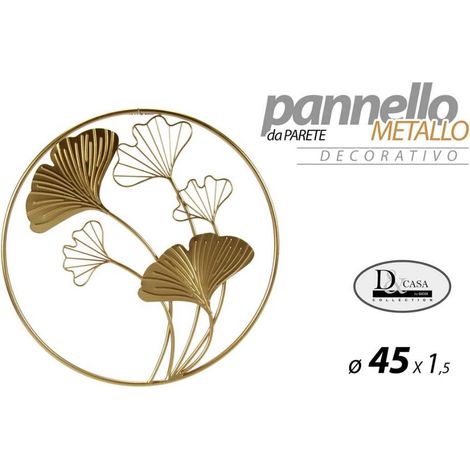 Decorazione da Parete Casa in Metallo Tondo Oro 45 x 45 x 1,5 cm (1/2)
