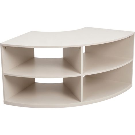 Meuble TV effet bois 120X59 cm style scandinave crème (1/5)