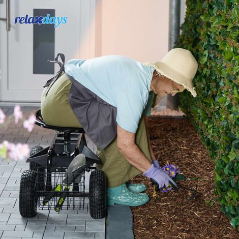 Sedile da giardino mobile con contenitore