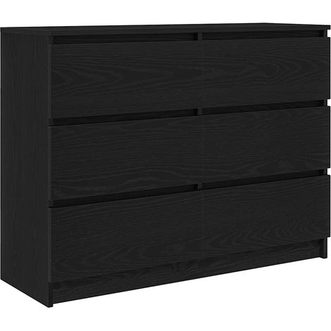 Buffet，Bahut，Meuble de Rangement chêne noir 100x35x76 cm bois d'ingénierie CFW61826 (1/5)
