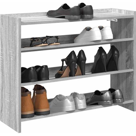 Schuhregal Grau Sonoma 80x25x62 cm Holzwerkstoff