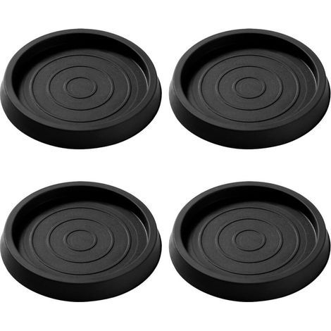 4 Pièces 6.4cm Patin Rond Antidérapant en Caoutchouc, Bed Sofa Wheel Anti-Slip Pad, Pied en Caoutchouc Pad, pour Lit Armoire Canapé Chaise Table, Noir (1/5)