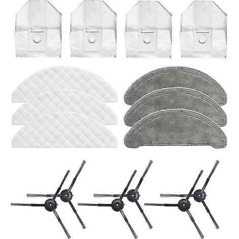 Serpillères jetables pour aspirateur Robot Eve Plus, sacs à poussière, brosse latérale, accessoires (1/5)
