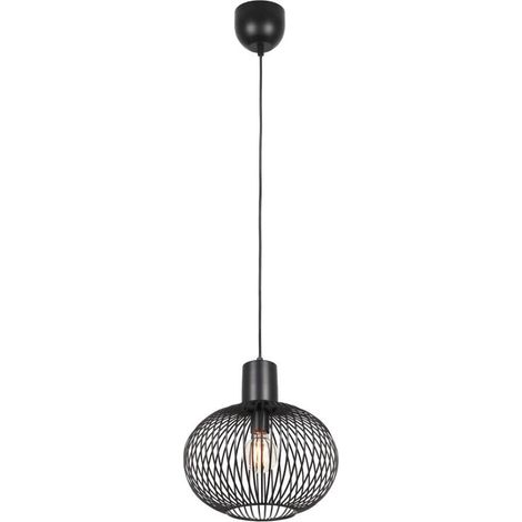 Lampe suspendue en fil de fer Gila Ø 33 cm - noir - 365790132