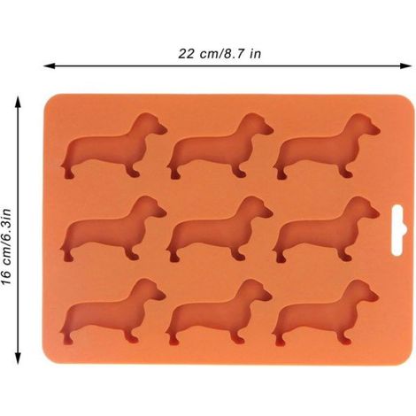 Bacs à glaçons en silicone pour chien Bac à glaçons réutilisable Design de chien amusant pour le chocolat, le yaourt, la décoration (1/4)