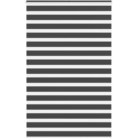 Doppelrollo Schwarz 145x230 cm Stoffbreite 140,9 cm Polyester