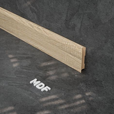 Plinthe MDF 2 m - Chêne Naturel - Lot de 5 - 80 x 14 mm (1/4)