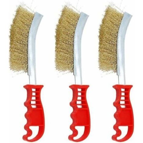 Jeu de Brosses Métalliques, 9 Pièces Brosses Métalliques Manuelles Brosse Antirouille, Brosse en Métal Dur Ensemble de Brosse Métallique en Laiton pour Nettoyage de Soudure et de Rouille (1/3)