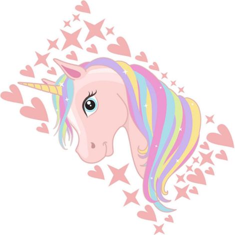 Sticker mural licorne rose BESPORTBLE pour chambre d enfant (1/5)