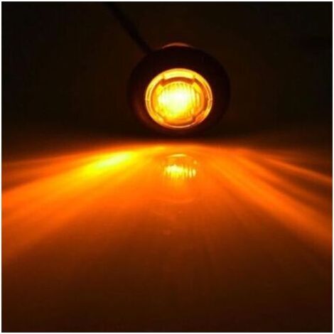 10X LED Feux de Marquage Latéral 12 / 24V Feux De Gabarit LED Remorque Lampe Latérale Avertissement Lumière pour Camion RV (Jaune) (1/3)