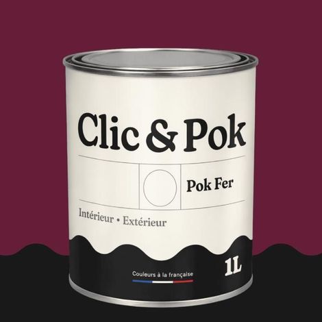 Peinture Fer Antirouille – Métal Extérieur Intérieur, Satinée, Protection Rouille - 1L - RAL 4004 - Violet bordeaux (1/4)