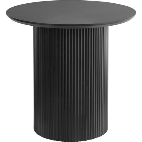 Tavolino Piano in MDF Base in metallo Design moderno Nero ø 50 cm Leona