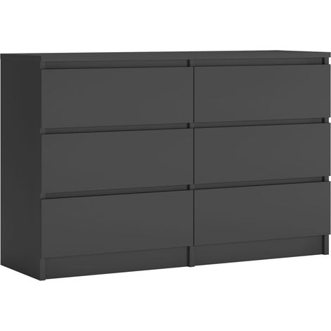 Commode 6 Tiroirs : Anthracite, 120 x 39 x 79 cm (1/5)