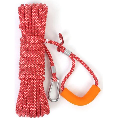 Corde à linge rouge de 10 m d'épaisseur adaptée au jardin, à l'extérieur, facile à serrer (1/5)