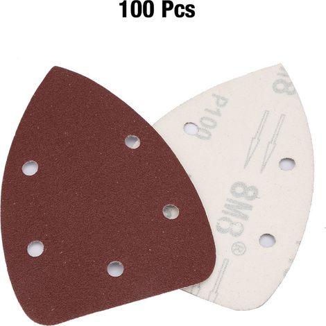 Ortviai Disque abrasif triangulaire en alumine 5 trous 140 x 90 mm (100) – Lot de 100 pièces (1/5)