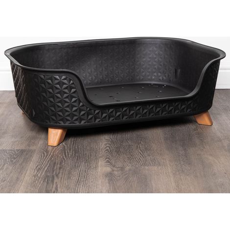77cm x 58cm Black Plastic Raised Pet Basket with Legs (1/5)
