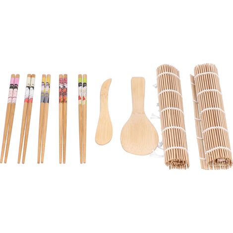 Kit de fabrication de sushis, tapis de bambou, baguettes, ensemble cadeau pour débutants (1/5)