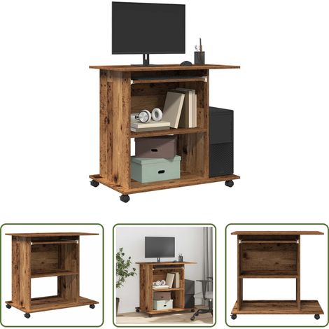 vidaXL Altholzoptik -  Schreibtisch Altholz-Optik 80x50x75 cm Holzwerkstoff (1/5)
