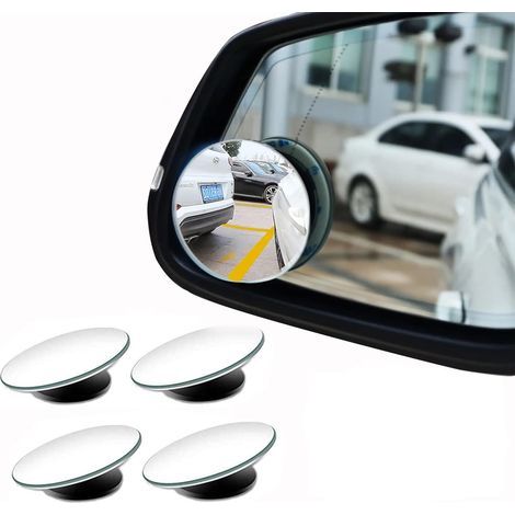 Rétroviseurs d'angle mort, lot de 4, verre HD résistant à l'usure, lentille convexe, rétroviseurs sans cadre, orientables à 360°, compatibles avec tous types de voitures, caravanes, camions et SUV. Fi (1/5)
