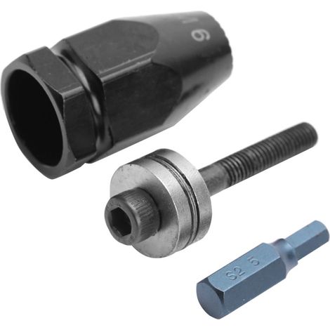Pistolet à rivets pneumatique pour écrous à sertir (tête d'écrou hexagonale M6 à tige droite) (1/4)