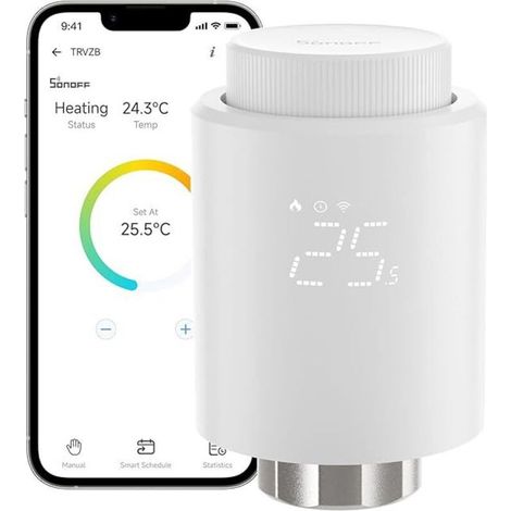 TRVZB Thermostat: Die Temperatur lässt sich per App fernsteuern und ermöglicht so die Automatisierung der Hausheizung. Kompatibel mit Alexa/Home Assistant. Benötigt einen Zigbee-Hub. (1/5)