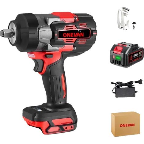 Llave de impacto eléctrica, 2800 Nm de par, motor sin escobillas, 1 batería europea, enchufe. (1/2)