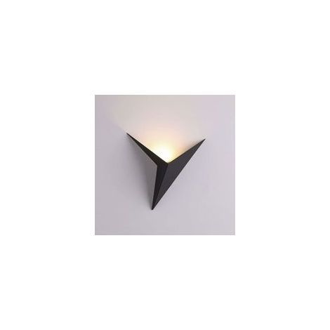 Applique murale intérieure LED 3W, triangle noir, 3000K, moderne – (1/4)
