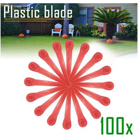 Packung mit 100 PA6 RotorCut Ersatzmessern, kompatibel mit dem Gardena Akku-Rasentrimmer, Kunststoffmesser für Gardena Akku-Rasentrimmer (1/5)